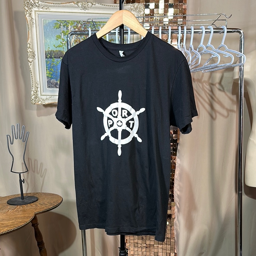 PORT Canada Alstyle Black and White Helm Graphic Short Sleeve Tee PTP 21